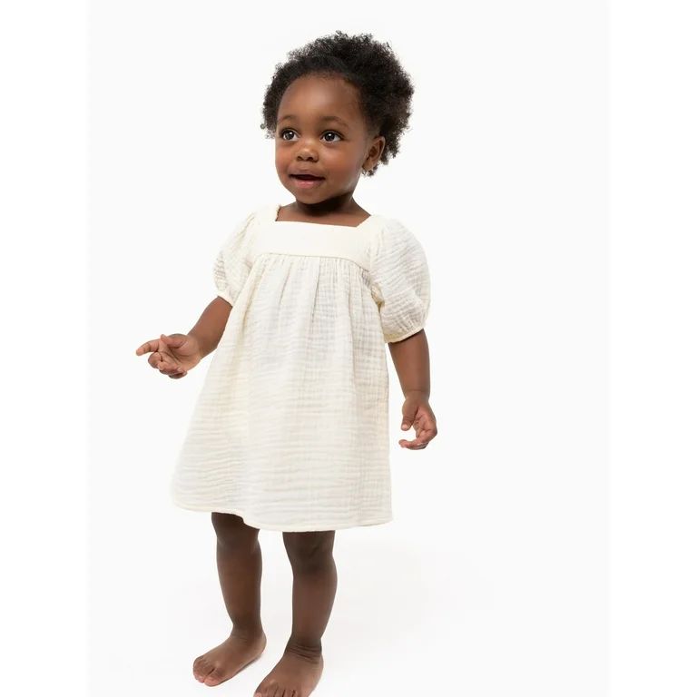 Modern Moments by Gerber Baby Girl Ruffle Sleeve Dress and Diaper Cover, Sizes 0/3 Months - 24 Mo... | Walmart (US)