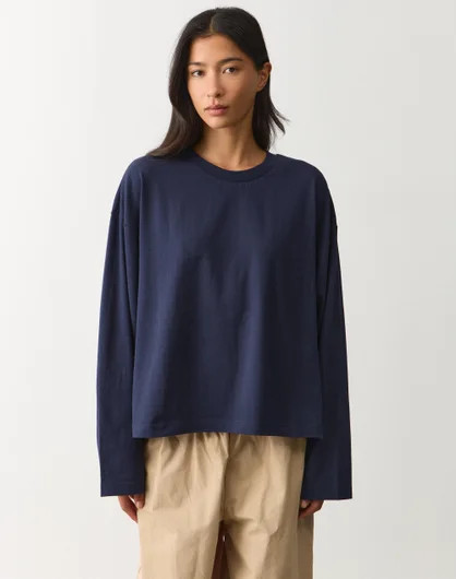 Cotton Boxy Long Sleeve Top | Glassons (Australia)