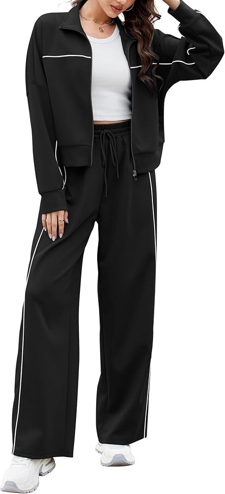 AVAMO 2 Piece Tracksuit for Women Sweatsuits Sets Outfits Long Sleeve Zip Up Sweatshirt Long Pant... | Amazon (US)
