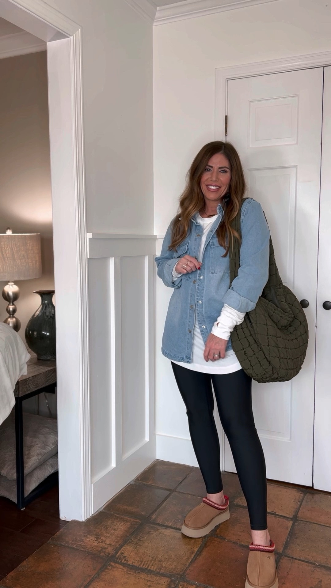 Amazon casual winter outfit: day 7

Fleece lined leggings, long layering tee that’s perfect for leggings, long denim shacket, look for less carryall tote and Uggs!

So simple and basic!

#LTKstyletip #LTKfindsunder50 #LTKover40