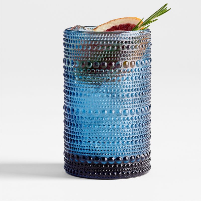 Alma Blue Vintage Highball Glass + Reviews | Crate & Barrel | Crate & Barrel