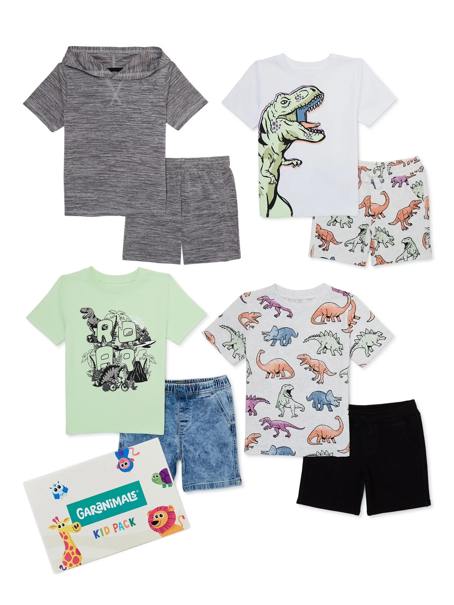 Garanimals Baby and Toddler Boys T-Shirt and Shorts Kid-Pack, 8-Piece, Sizes 12M-5T | Walmart (US)