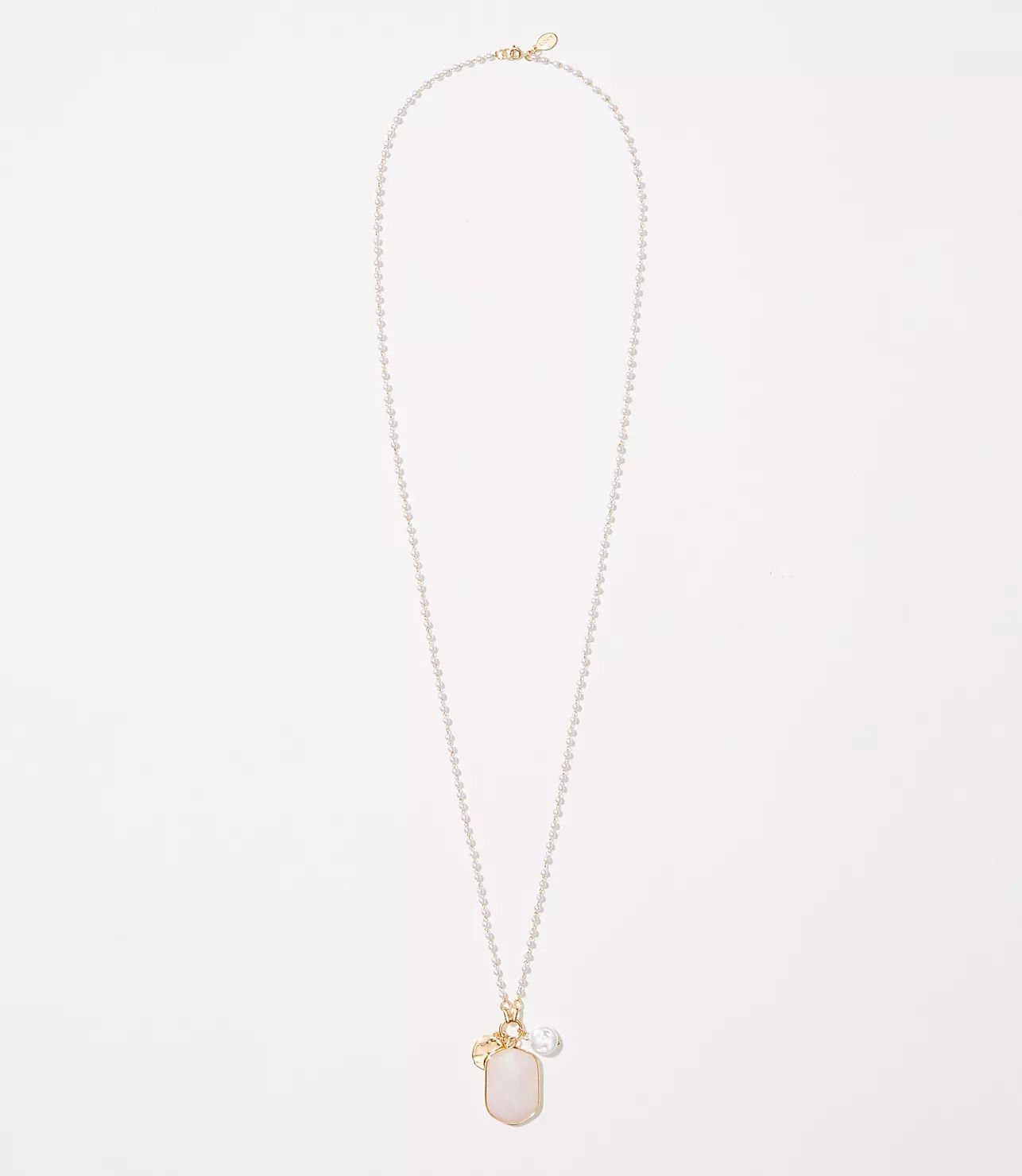 Pearlized Stone Pendant Necklace | LOFT | LOFT