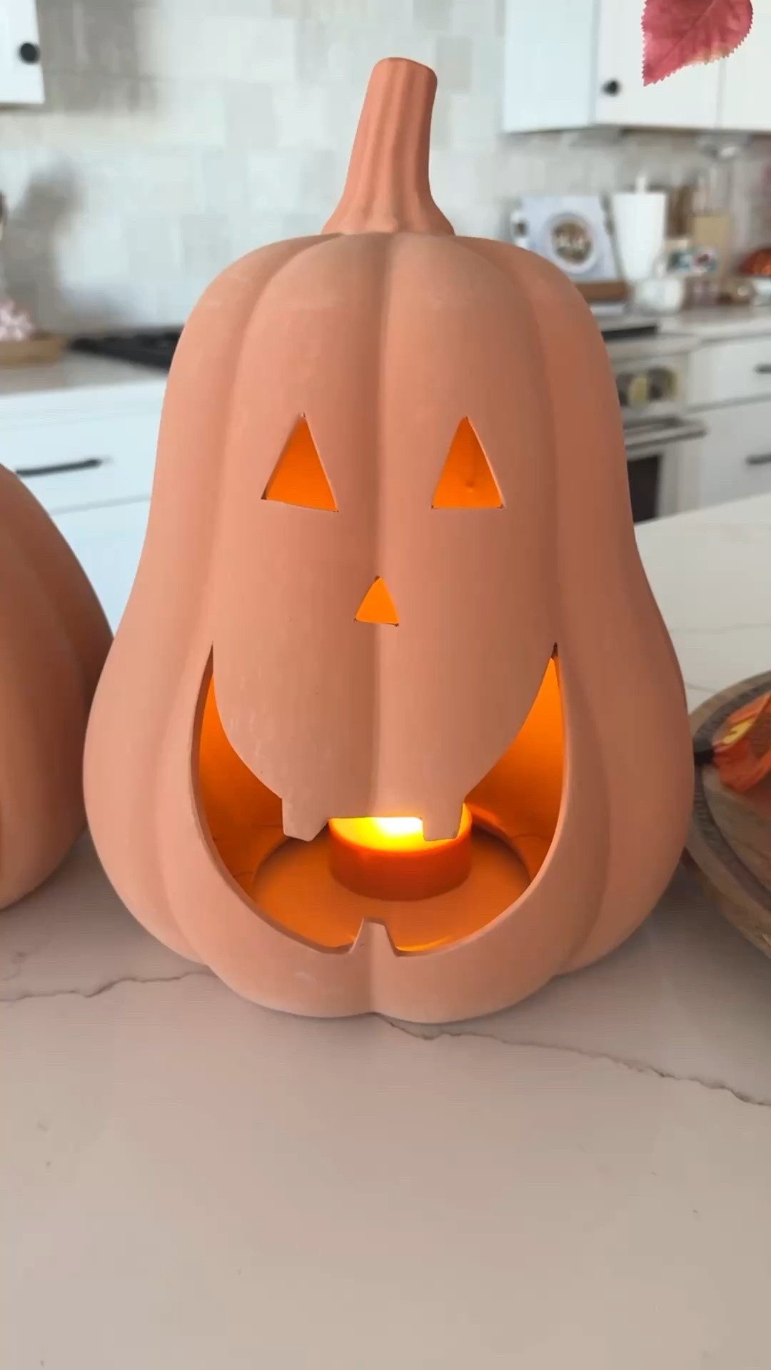 The viral Walmart terracotta pumpkins from last year are back in stock and they pair perfectly with these flickering pumpkin lights! These pumpkins sold out SO fast last year so grab them while you can. Comment ‘pumpkin’ and I’ll send you links! These are such a great look for less option.

#LTKSeasonal #LTKHome