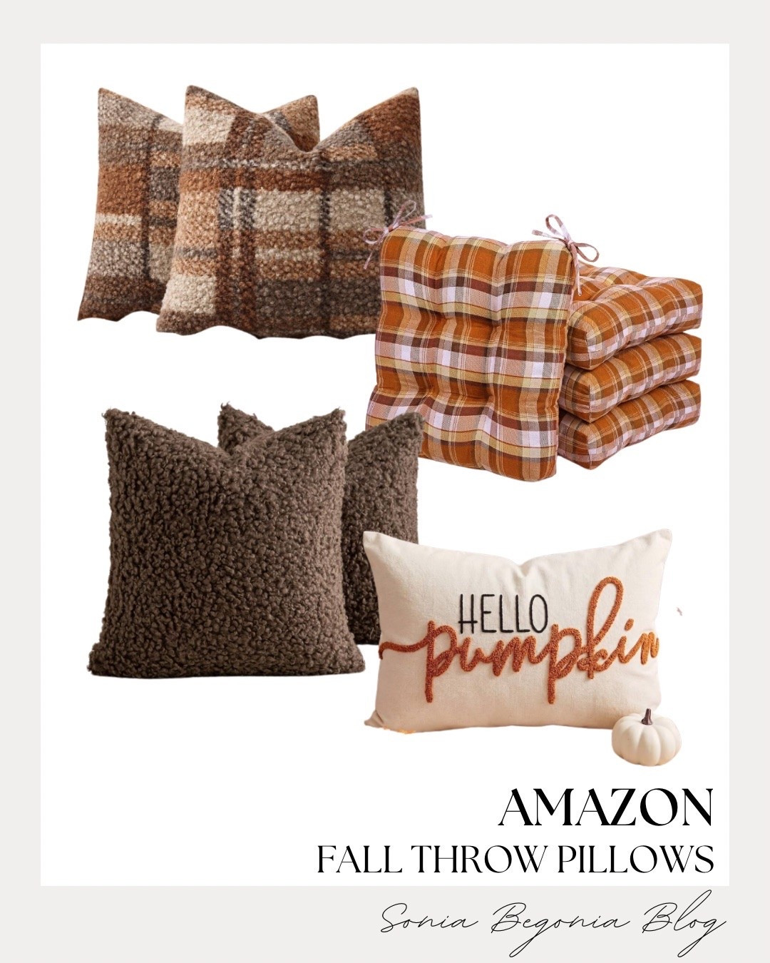 I’m obsessed with these cozy Amazon fall throw pillows! 🍂

Plaid textures, bouclé covers, plaid chair cushions, and a cute "Hello Pumpkin" accent pillow bring instant warmth to your space. ✨

#LTKhome #LTKunder50 #LTKsalealert #AmazonHome #FallPillows #CozyHome #FallDecor #AutumnVibes #HomeInspo

#LTKSeasonal #LTKHome