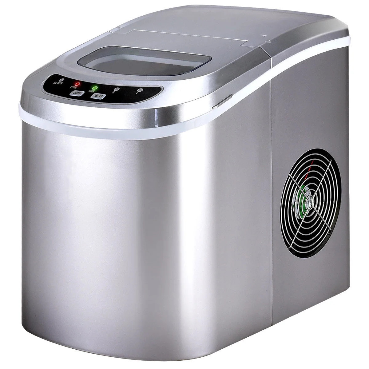 Costway Silver Portable Compact Electric Ice Maker Machine Mini Cube 26lb/Day - Walmart.com | Walmart (US)