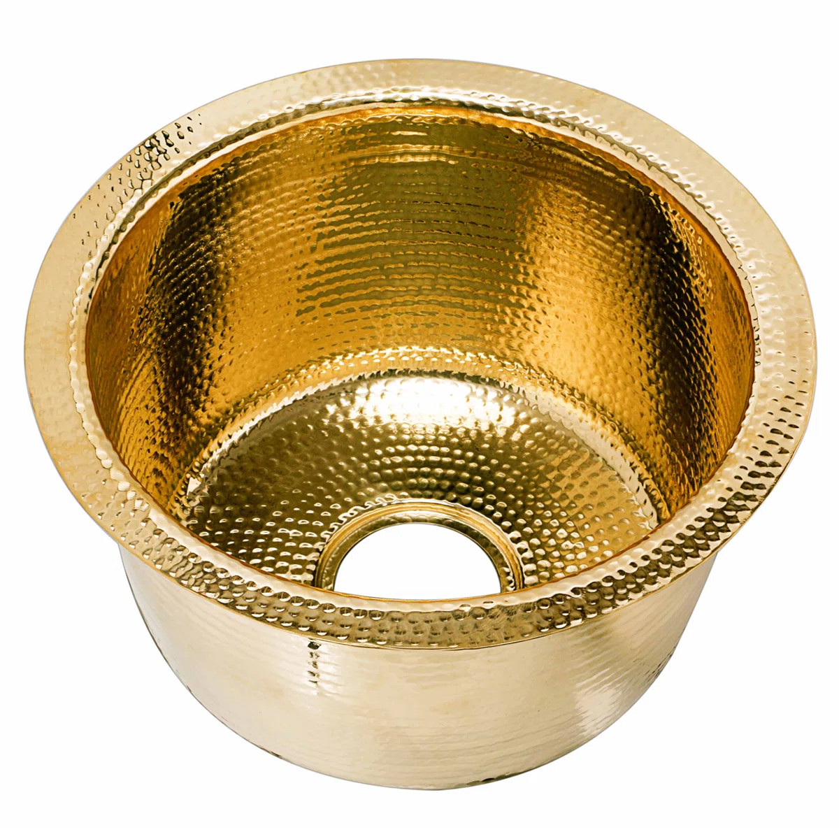 Brightwork 15-Inch Hand Hammered Round Stainless Steel Bar Sink | Perigold