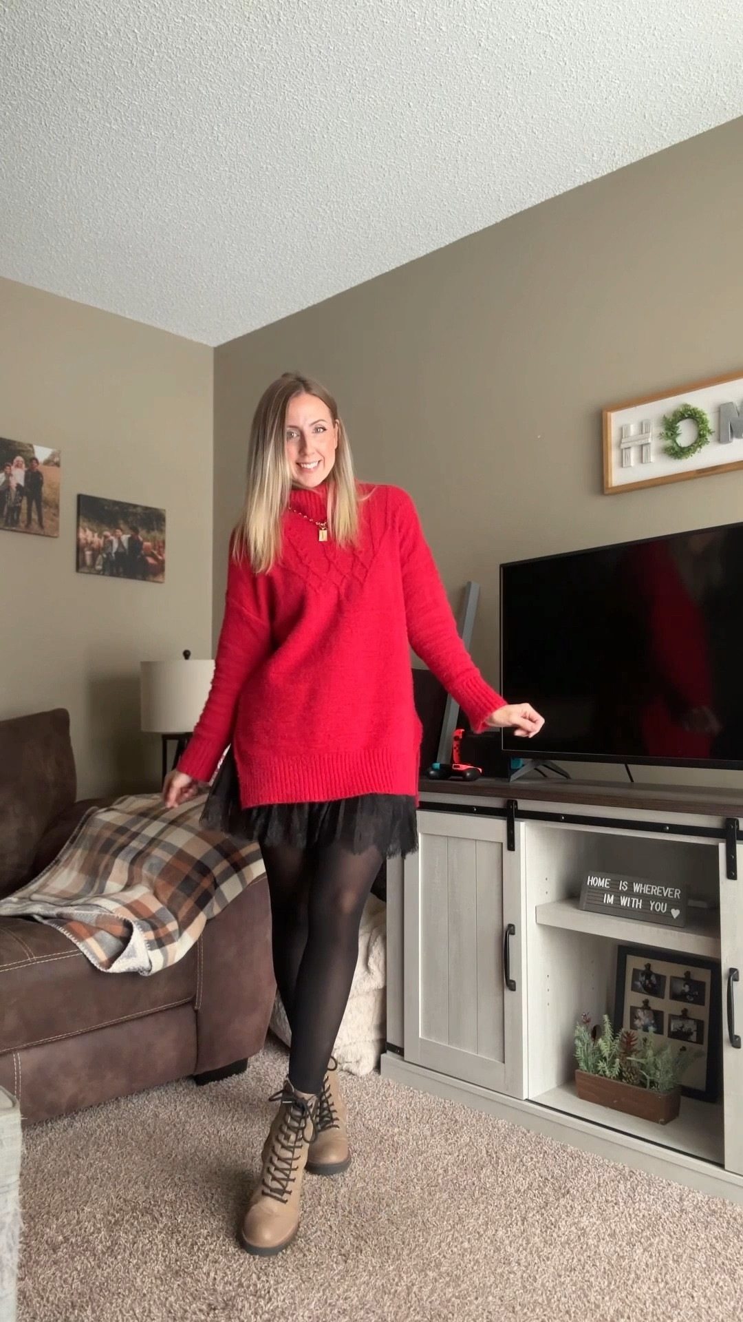 Wearing small in sweater and skirt 

#LTKHoliday #LTKFindsUnder50 #LTKootd