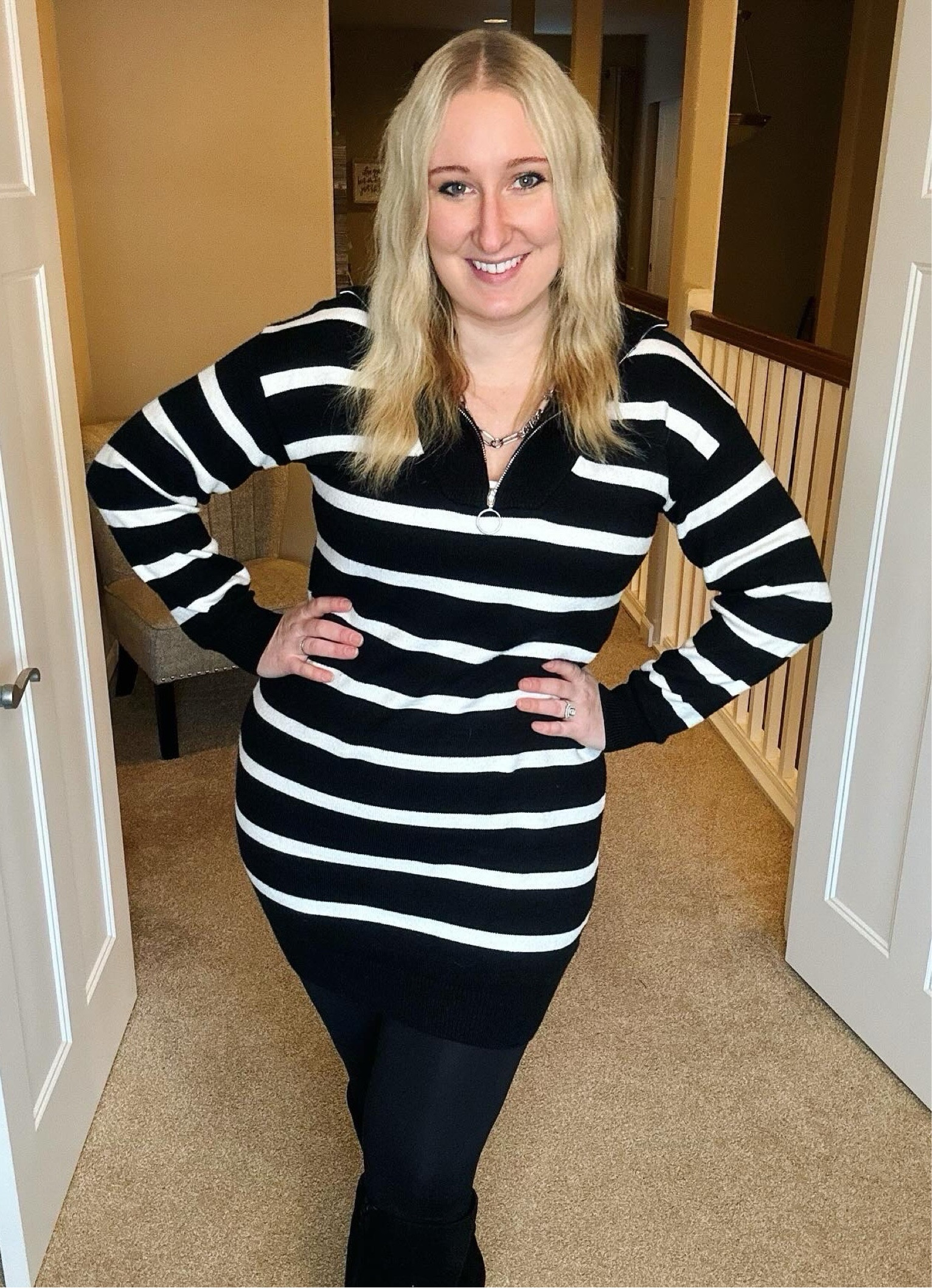 The perfect sweater to wear with leggings! This one from anrabess is so soft and comfortable, I love the zipper, and is actually great quality! I am wearing it with some of my favorite tights and boots! 

*sweater is on sale right now too! 🚨

#LTKstyletip #LTKsalealert #LTKworkwear