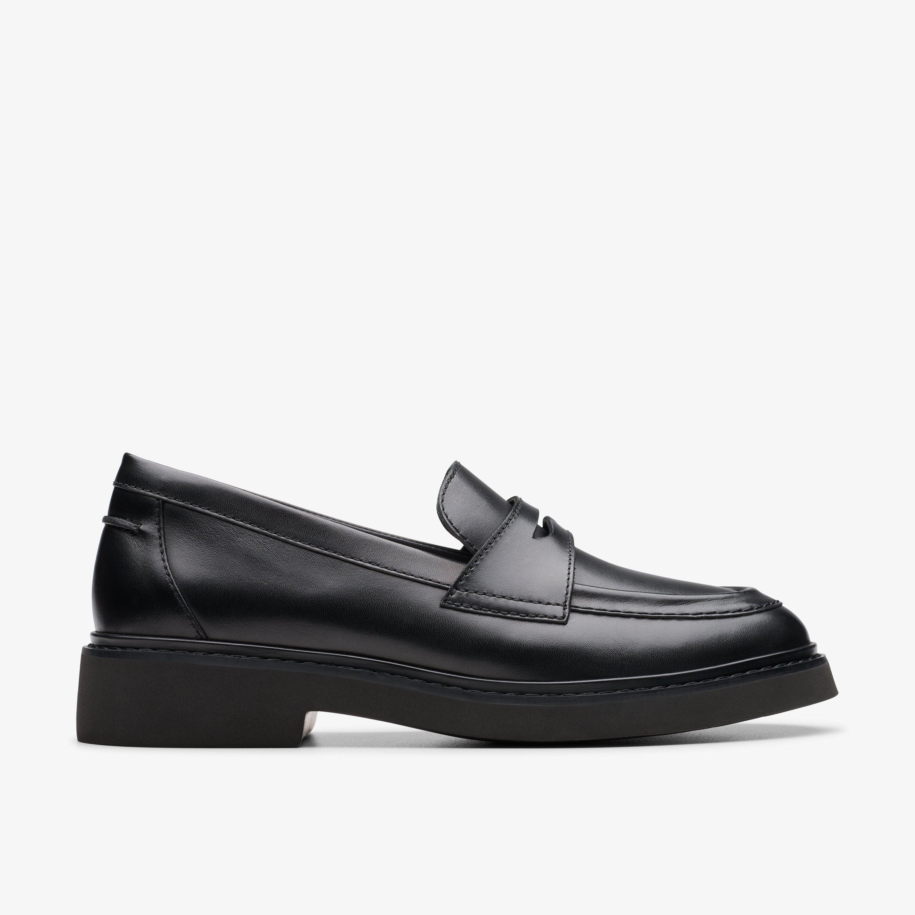 Womens Splend Edge Black Leather Loafers | Clarks US | Clarks (US)