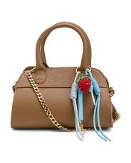 Made In Italy Leather Mini Satchel With Strawberry Charm | TJ Maxx