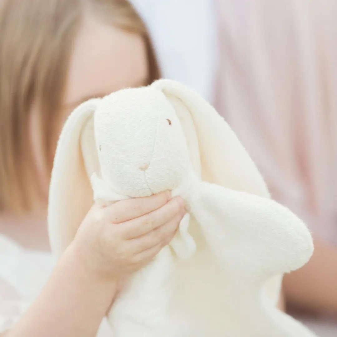 Heirloom Bunny Lovey - Personalized Gift - Organic Cotton + Ivory Knit Herringbone | Etsy (US)