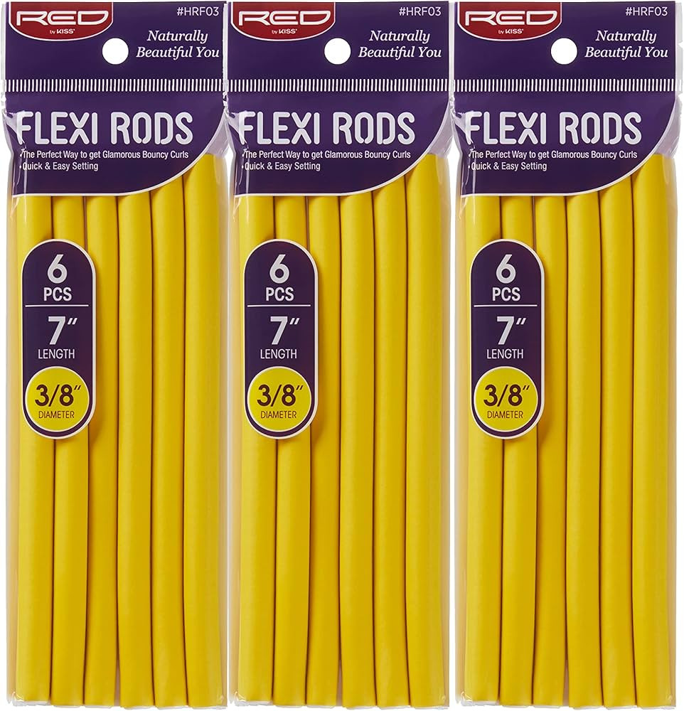 Red by Kiss Flexi Rods 7", 3/8" Diameter - Heatless Hair Curler for 90S Glamorous Bouncy Curls Be... | Amazon (US)