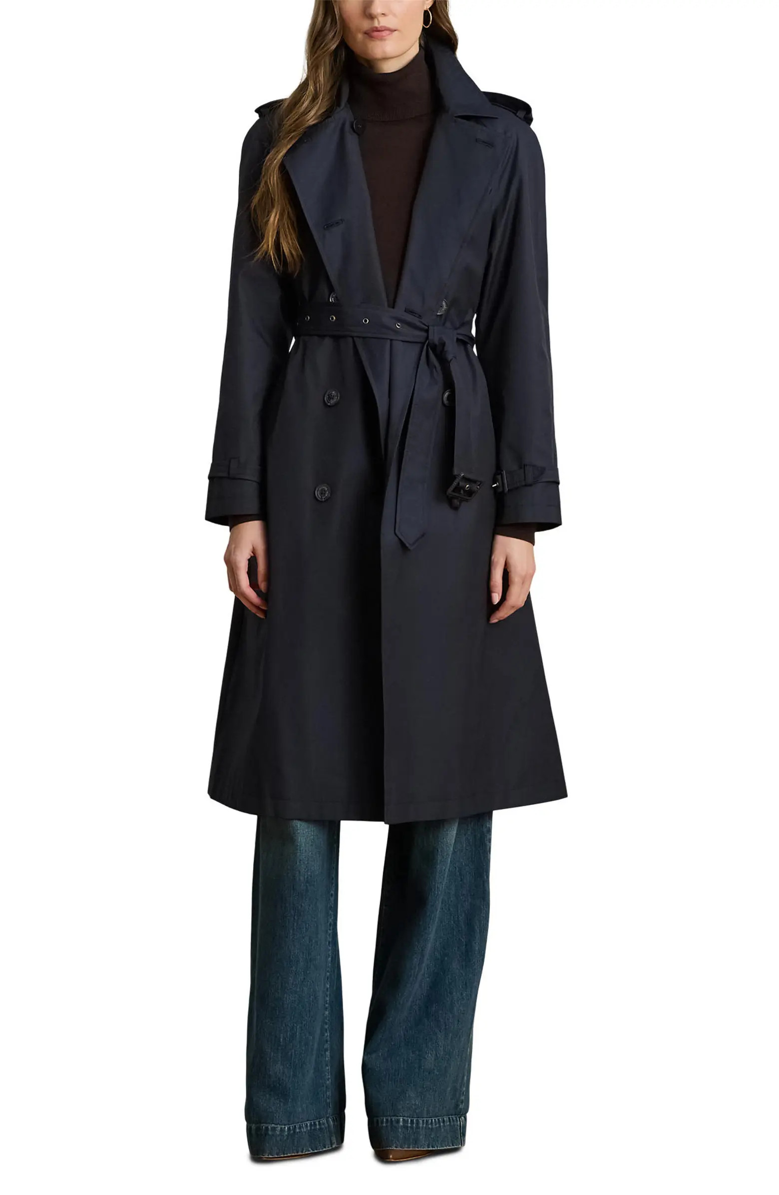 Double Breasted Cotton Blend Trench Coat | Nordstrom