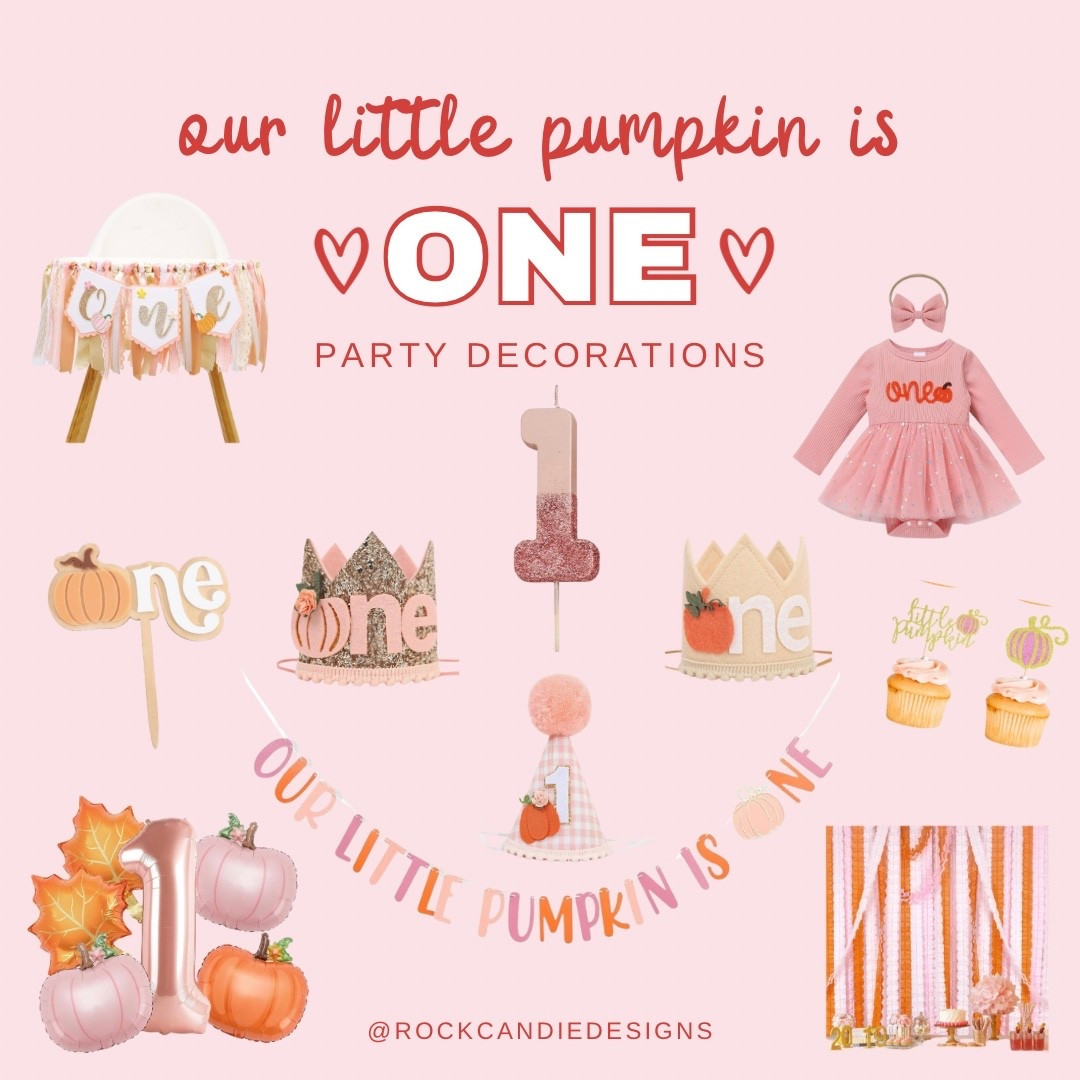 Our little pumpkin is turning one party theme decorations! The cutest fall theme for a first birthday party for your baby girl. From high chair signs to banners, candles, balloons, first birthday outfits and birthday crowns and party hats, to cake toppers and backdrops…I’ve got ya covered!

#LTKKids #LTKParties #LTKBaby