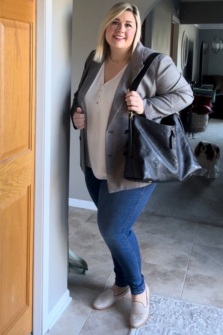 Easy office look!

Shoes run small (pikolinos brand) but I’ve linked two other look alikes for less. 

Blazer - true to size 20W, linked exact and similar 
Shell - very old from LOFT Plus (no longer made)
Denim - true to size 36/20W, linked same style (limited stock but they do usually come back! Search 10” high rise skinny Tencel)

#LTKworkwear #LTKcurves