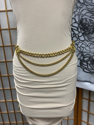 Vintage Gold Tone 80’s Chain Belt Adjustable Floral Medallions | eBay US