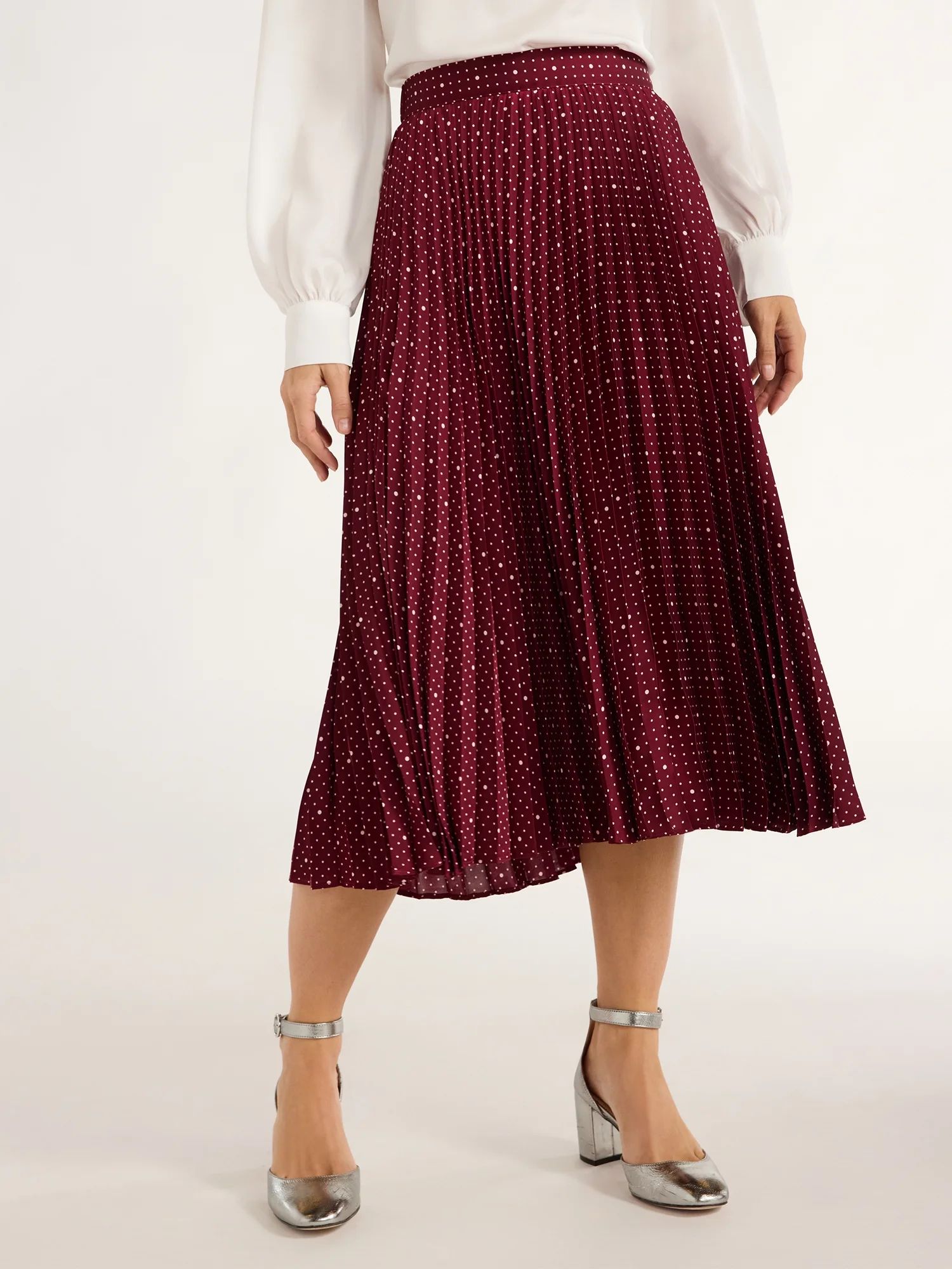 Free Assembly Women’s Pleated Midi Skirt, Sizes XS-XXL | Walmart (US)