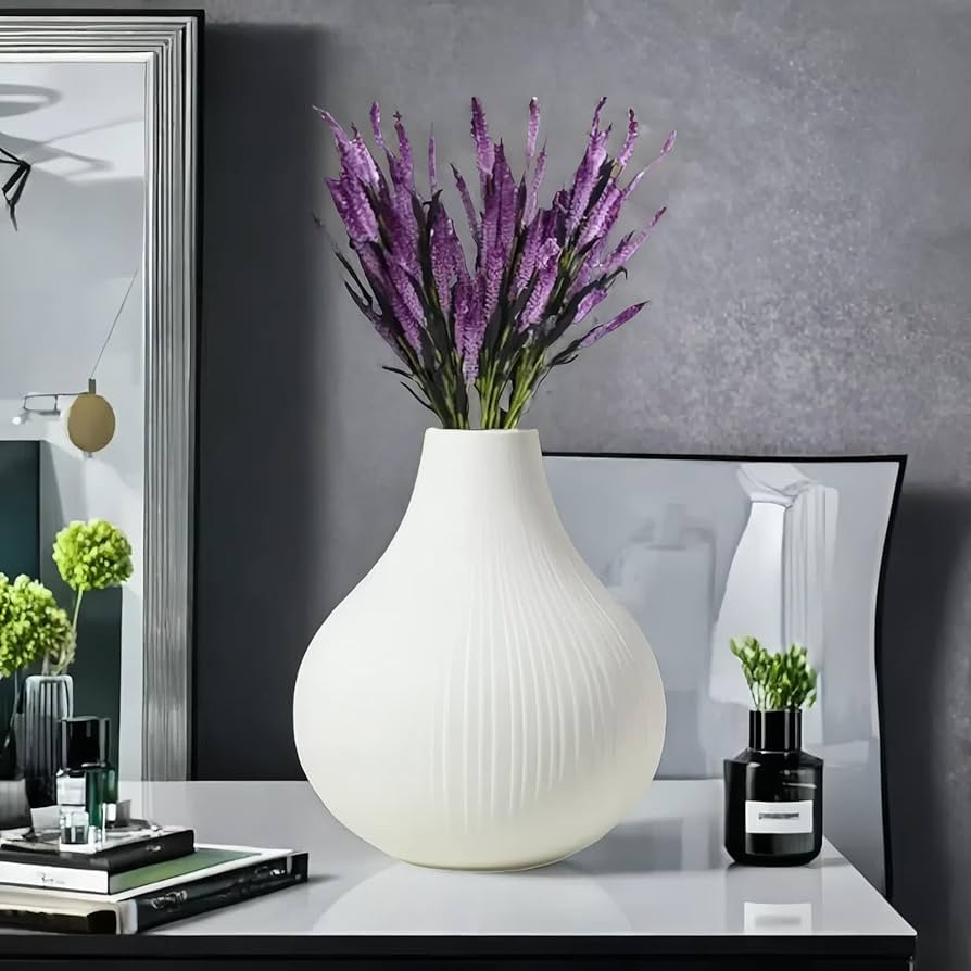 Large Ceramic Vase Modern Vase White Vase for Room，Big Belly Vases Minimalism Style for Home De... | Amazon (US)