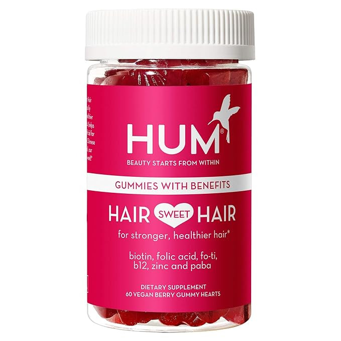 HUM Hair Sweet Hair Gummies - Hair Growth Vitamins with 5000mcg Vegan Biotin, B Vitamins, Fo-Ti &... | Amazon (US)