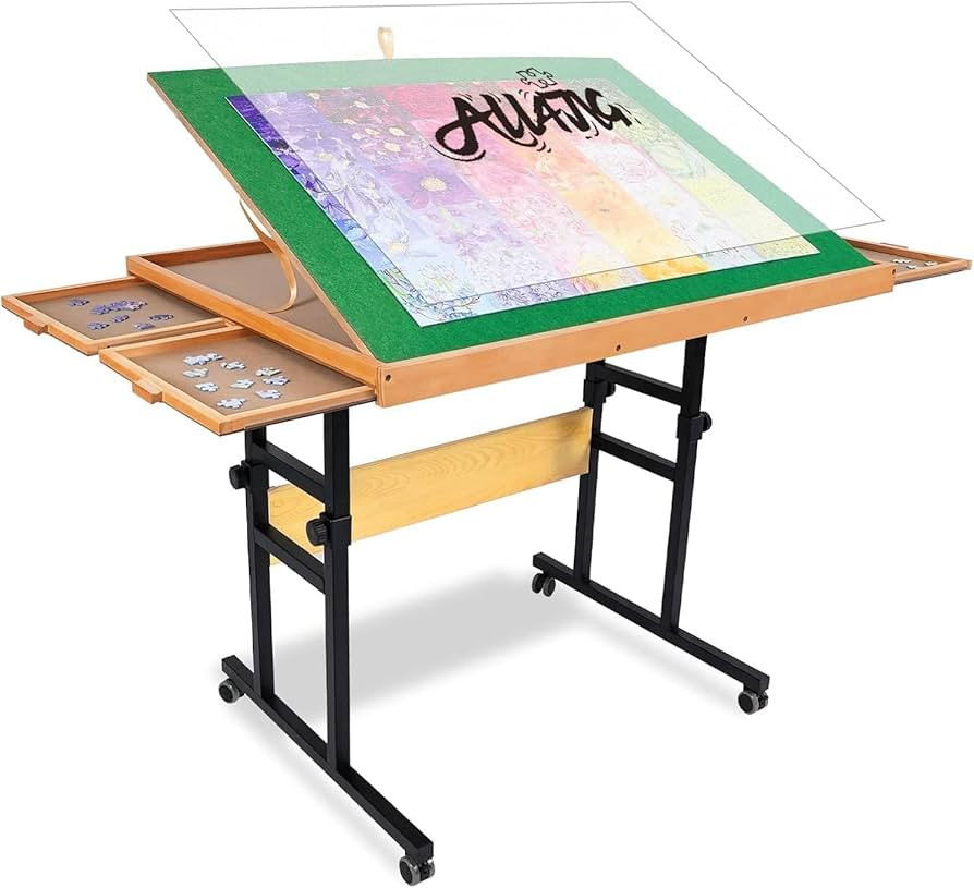 ALL4JIG 1500 Piece Jigsaw Puzzle Table with Legs,25"x34"Adjustable Puzzle Tables for Adults, 3-Ti... | Amazon (US)