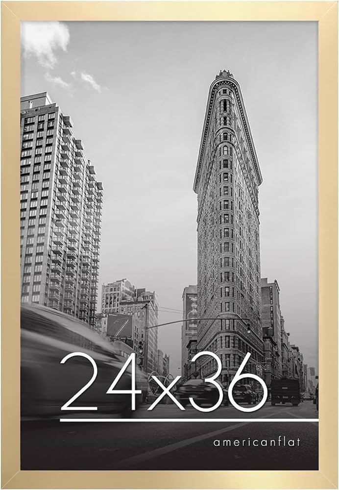 Americanflat 24x36 Poster Frame in Gold - Composite Wood with Polished Plexiglass - Horizontal an... | Amazon (US)
