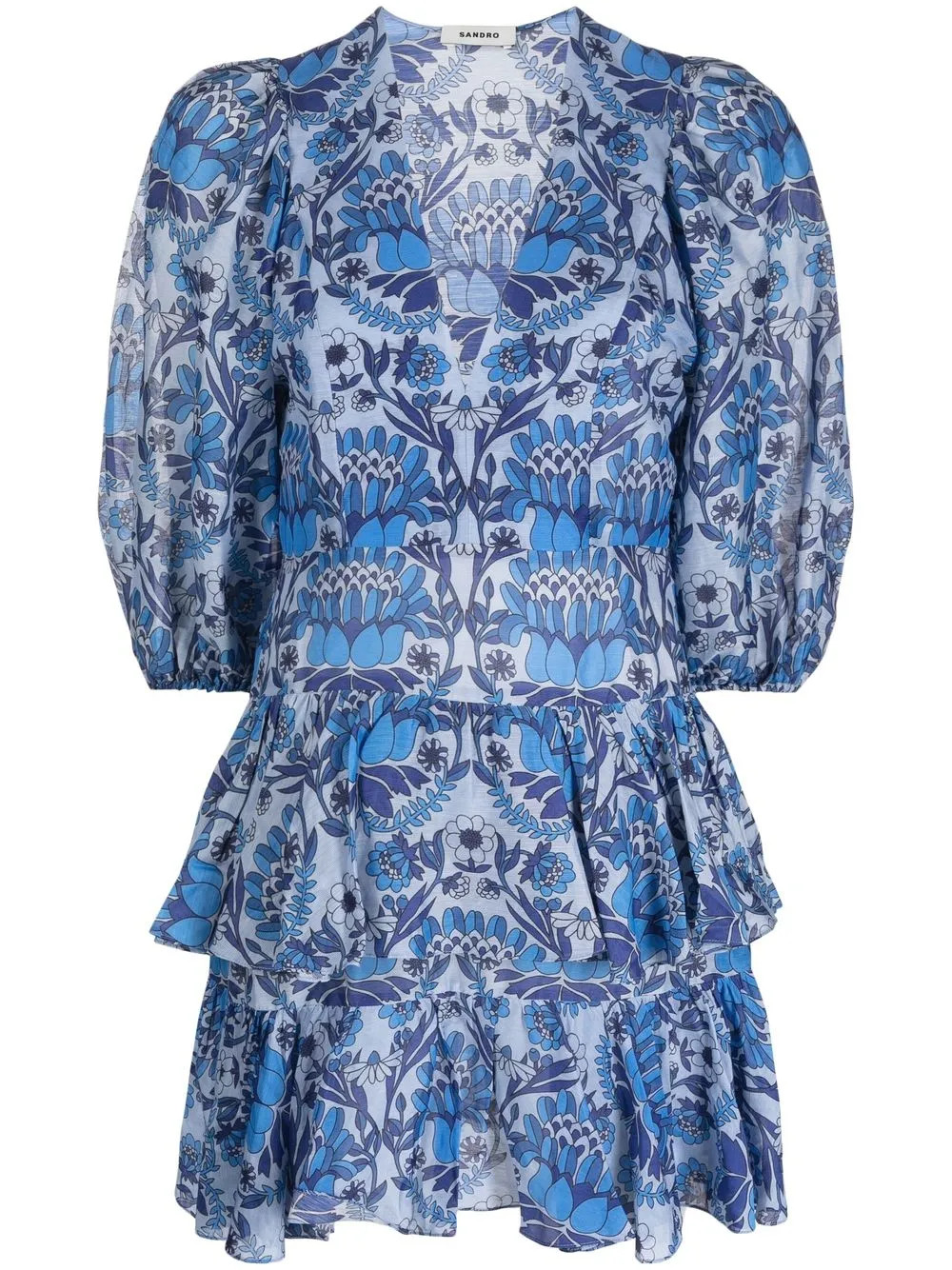 robe volantée à fleurs | Farfetch Global