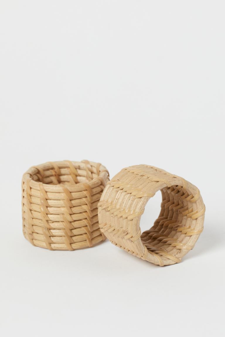 2-pack Rattan Napkin Rings | H&M (US)