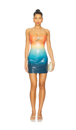 Runaway The Label Stellar Mini Dress in Orange,Blue. - size M | Revolve Clothing (Global)