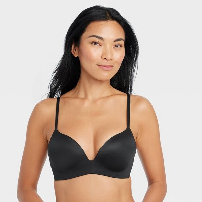 Women's Wirefree Push-Up Bra - Auden™ Black 38C: Padded Wireless, Adjustable Straps, Hand Wash, Line Dry | Target