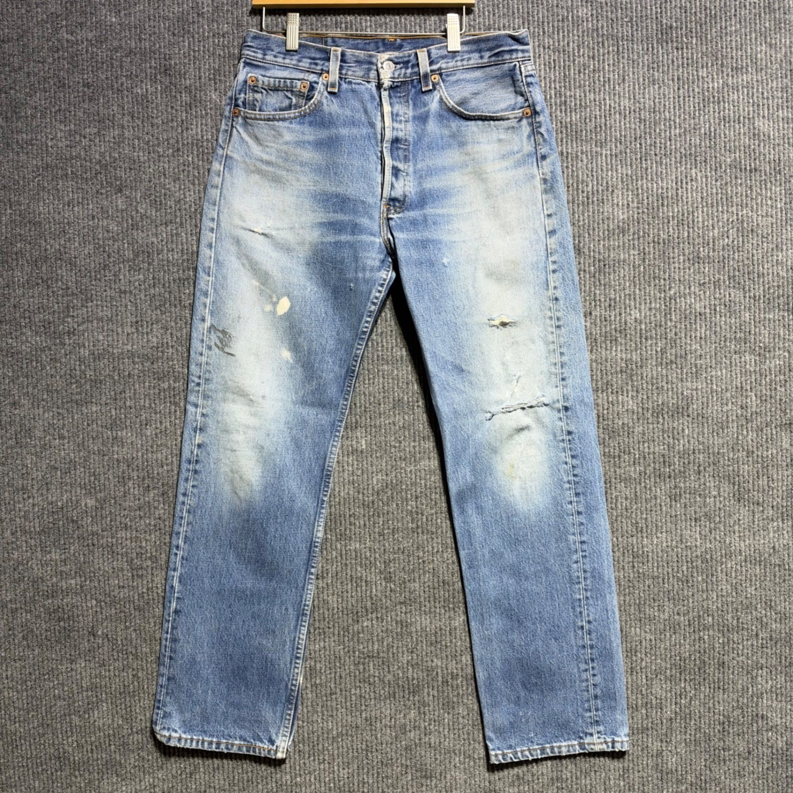 Vintage Levis 501 Jeans Mens 32x30 Blue Distressed Straight Leg Made in USA 80s | eBay US