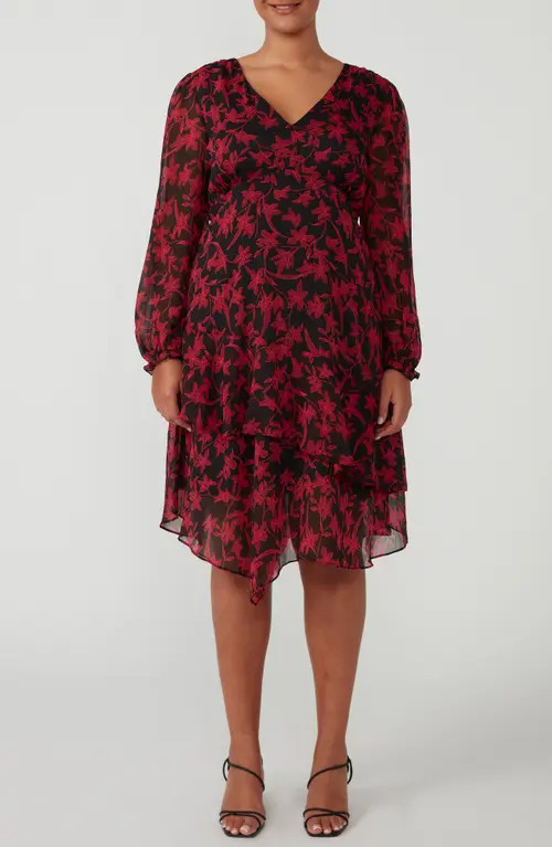 Estelle Bloom Luxe Long Sleeve Dress in Print at Nordstrom, Size 20W | Nordstrom