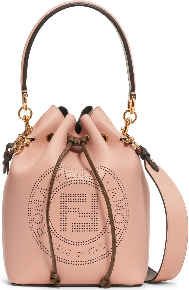 Mon Tresor Perforated Logo Leather Bucket Bag | Nordstrom