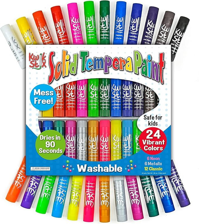 The Pencil Grip Kwik Stix Solid Tempera Paint Pens, Assorted Vibrant Colors, Classic, Metallic & ... | Amazon (US)