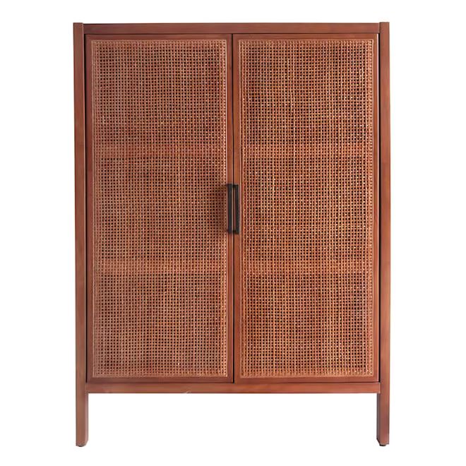 Wood Rattan Door Cabinet | At Home