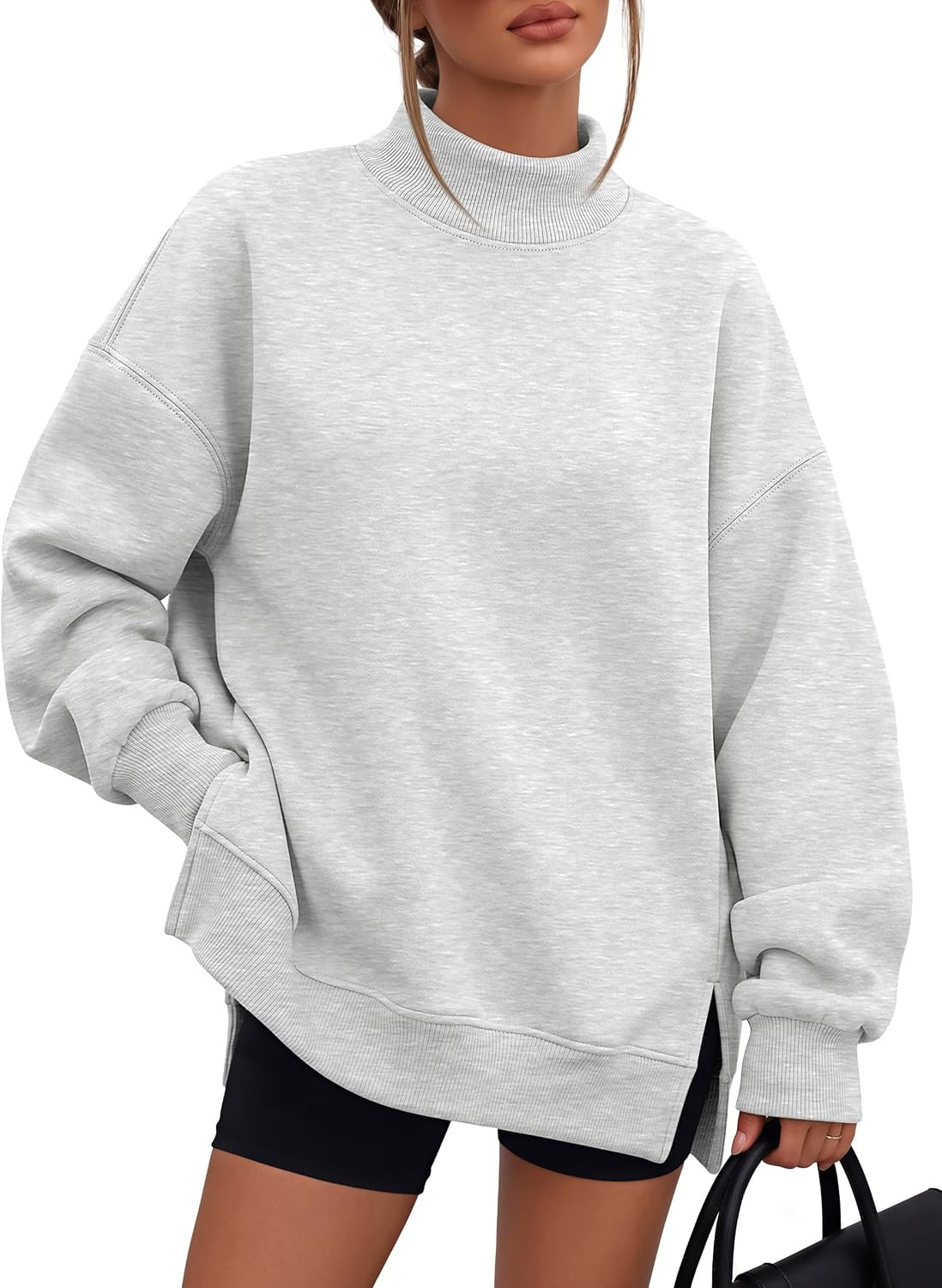 Trendy Queen Women’s Mock Neck Oversized Sweatshirts Fleece Pullover | Amazon (US)