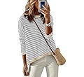 ANRABESS Womens Sweaters Striped Color Block Long Sleeve Crewneck Casual Loose Knitted Pullover S... | Amazon (US)