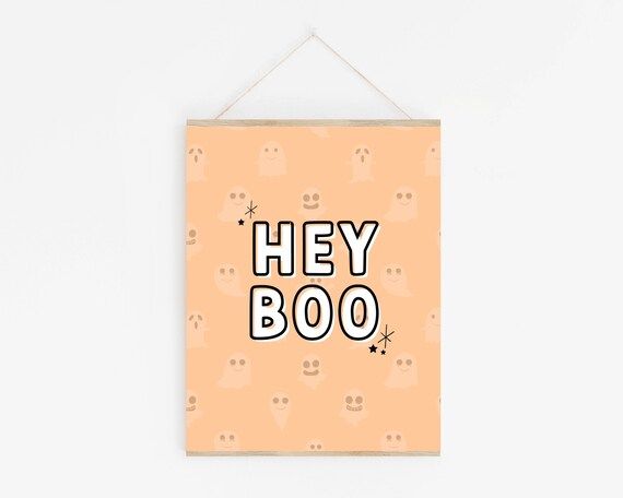 Hey Boo Ghost Print  Kids Halloween Party  Girly Halloween - Etsy | Etsy (US)