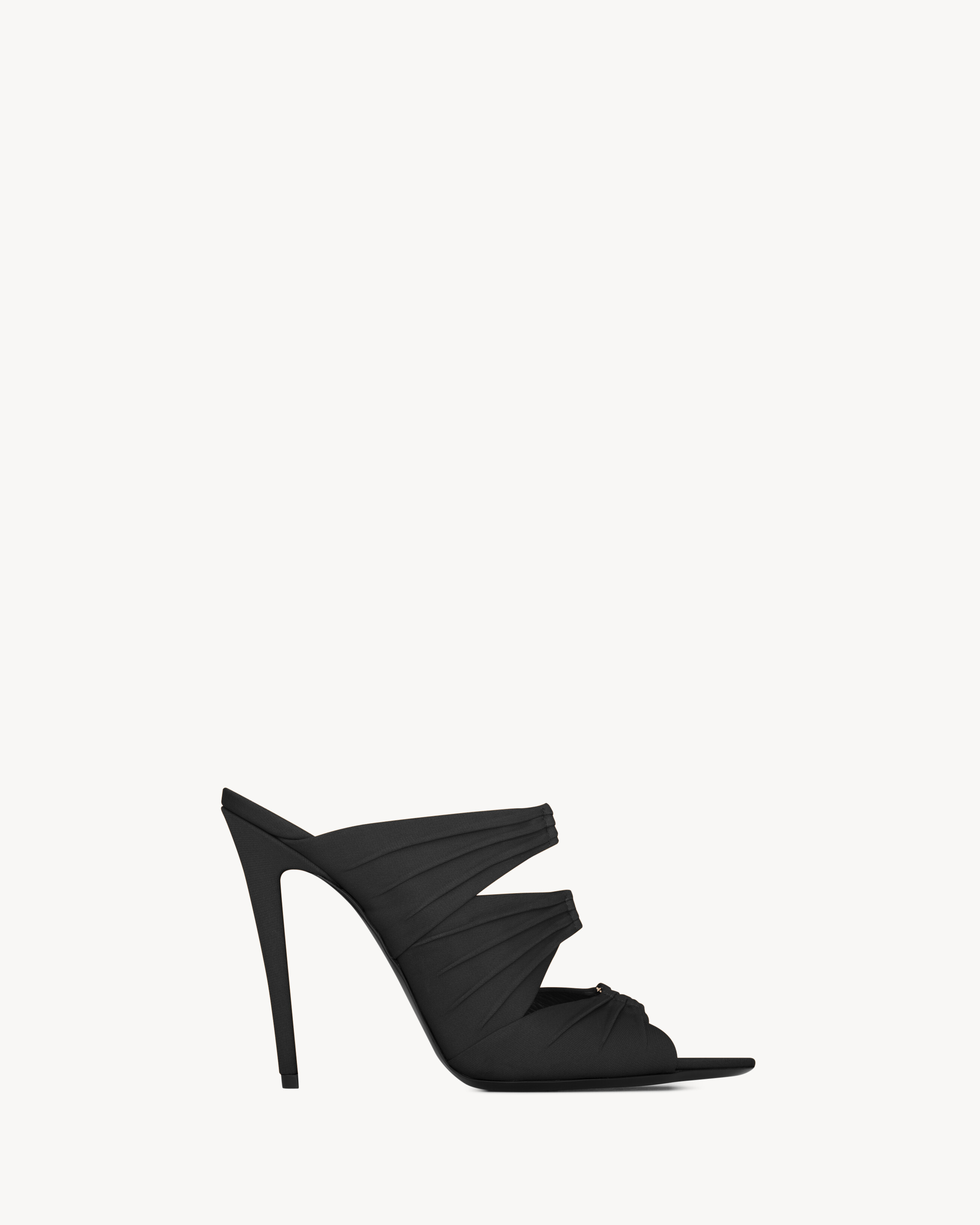 Saint Laurent Emilie Mules In Satin Crepe - Black - Women - 38.5 | Saint Laurent Inc. (Global)
