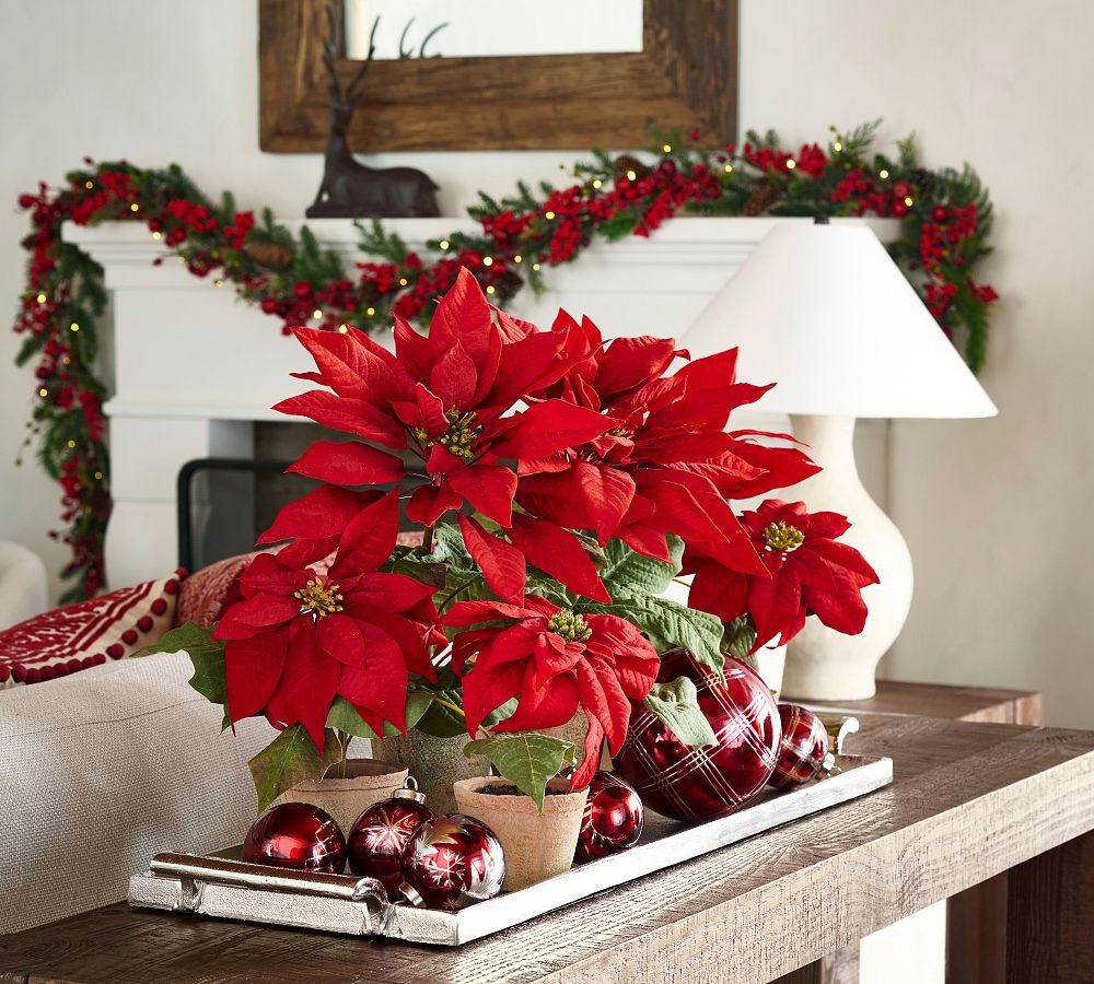 Faux Potted Poinsettias | Pottery Barn (US)