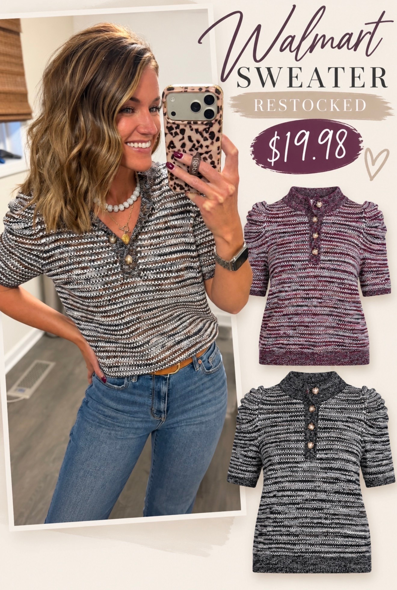 🚨 Restocked

How cute is this new Walmart sweater?? The short sleeves are perfect for this time of year. 
Less than $20!!
Wearing small

#LTKSeasonal #LTKOver40