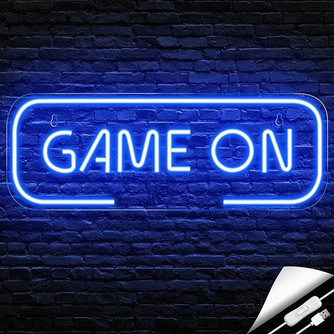 Kavaas Gaming Neon Sign, Game On Neon Sign for Game Room Decor - LED Game Neon Sign for Teen Boy ... | Amazon (US)
