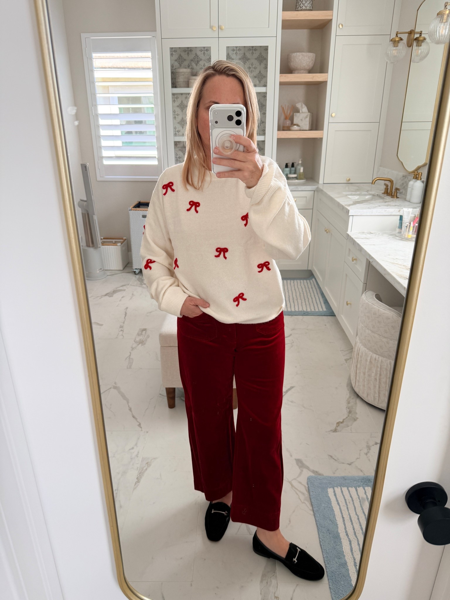 Another cute and fun holiday outfit to wear while holiday shopping or to a casual holiday party 🎄  

#LTKOver40 #LTKHoliday #LTKSeasonal