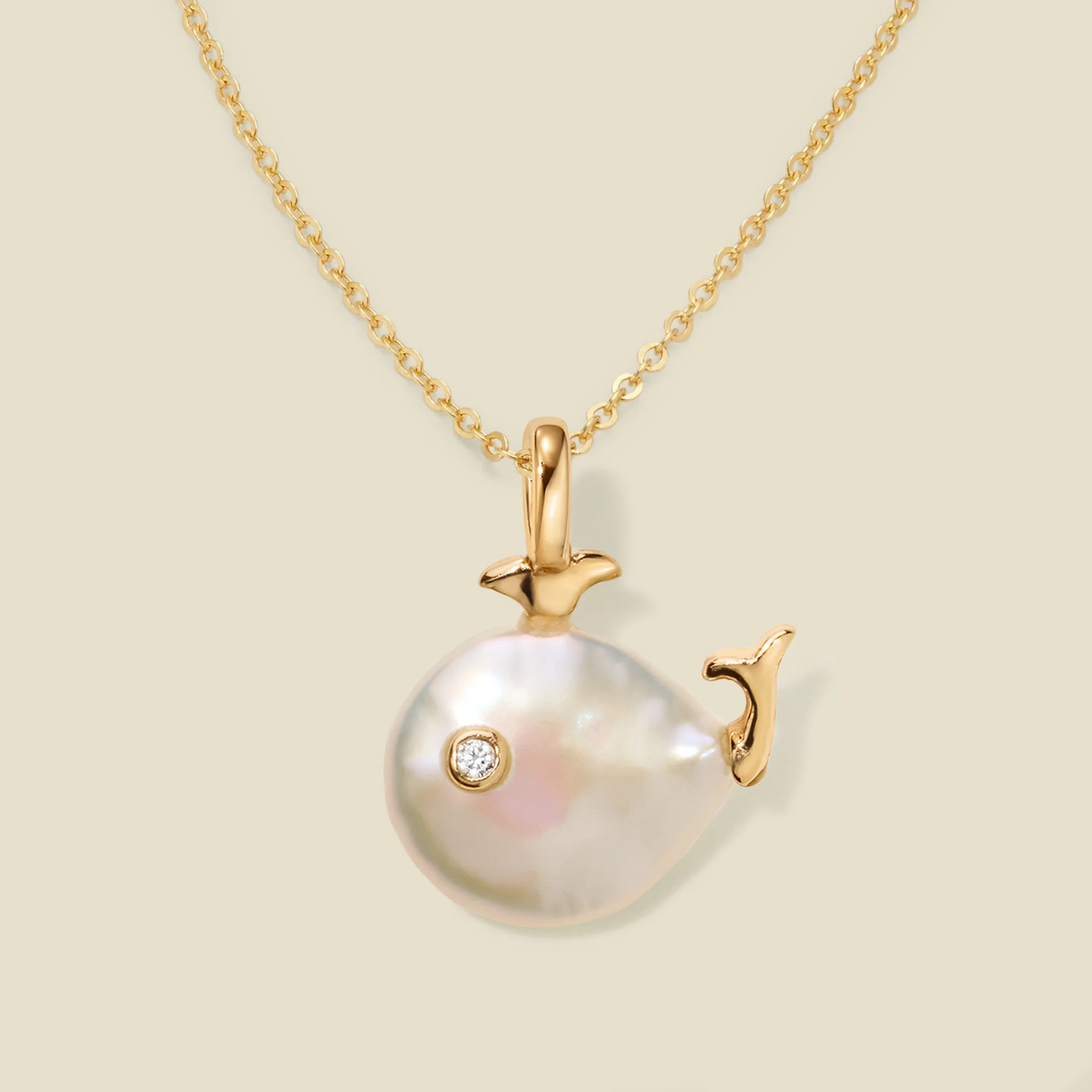 Pearl Whale Charm Necklace | Ocean-Inspired Jewelry by Made by Mary | Made By Mary | Made By Mary