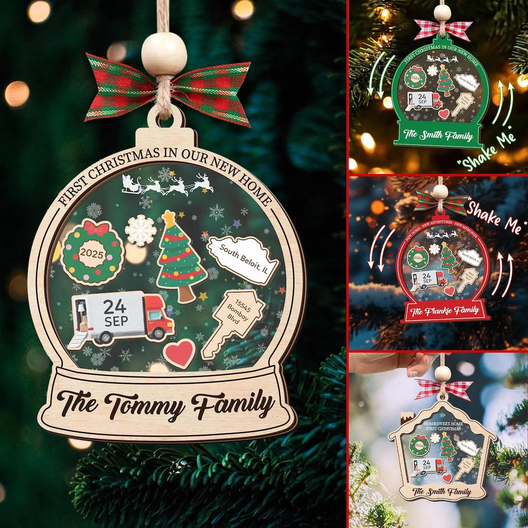 Custom First Christmas in Our New Home Shaker Ornament, 4D Shaker Our New House Ornament, New Hom... | Etsy (US)