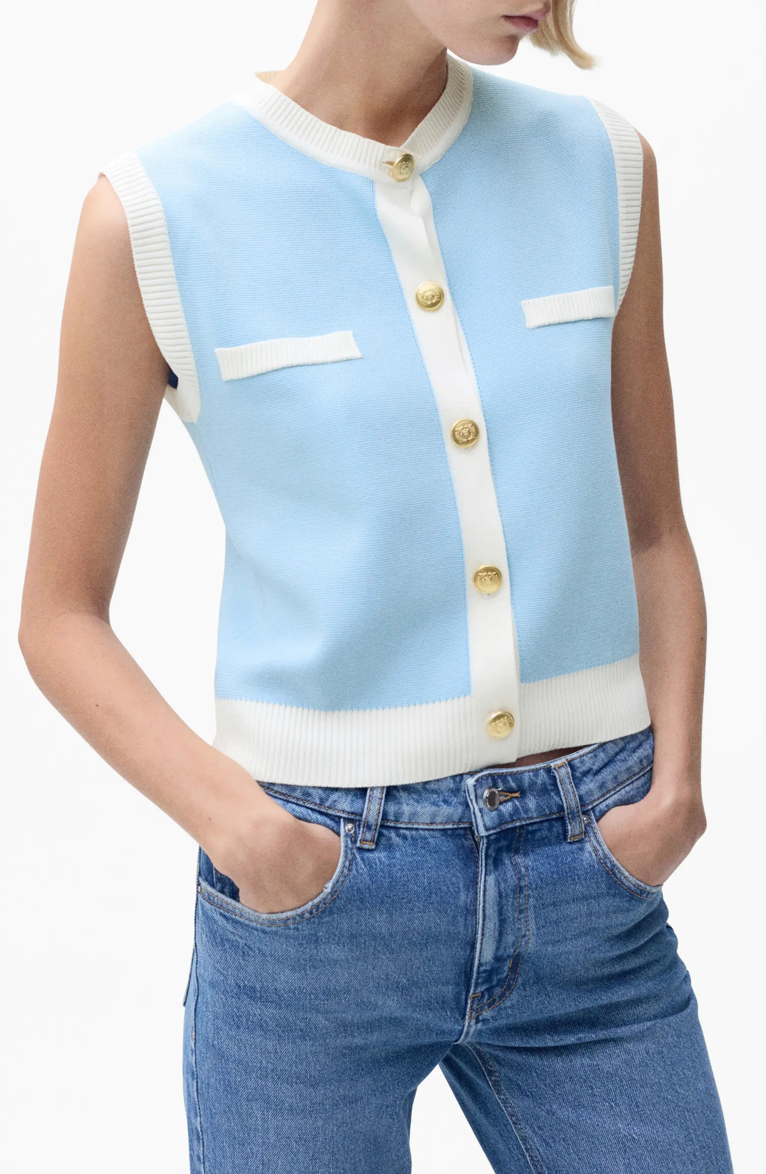 MANGO Knit Waistcoat | Nordstrom | Nordstrom
