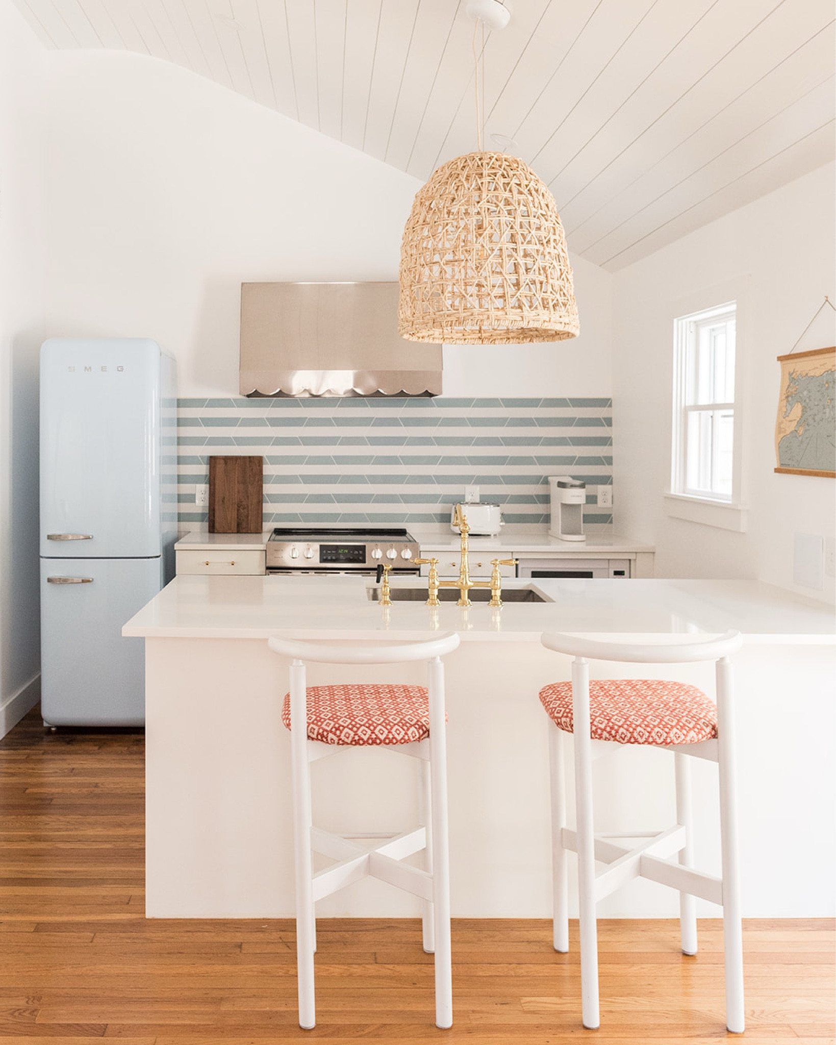 the existing kitchen at the #mixedusemini was definitely the tiniest kitchen we've ever worked with. in fact, it was so small, the refrigerator didn't even fit in the room! as part of the renovation, we made a few changes to create a more efficient layout, including adding a peninsula and relocating the mechanicals. we also vaulted the ceilings and added shiplap—another change that had a dramatic impact on this small space. #dwelloctoberstay #dwelloctober

#LTKHome