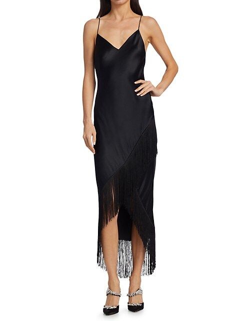 Dennis Fringe & Silk Dress | Saks Fifth Avenue