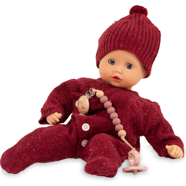 Gotz Muffin Baby “Jubilee” 13" Soft‑Body Baby Doll with Brown Sleeping Eyes, Bordeaux Red K... | Maisonette