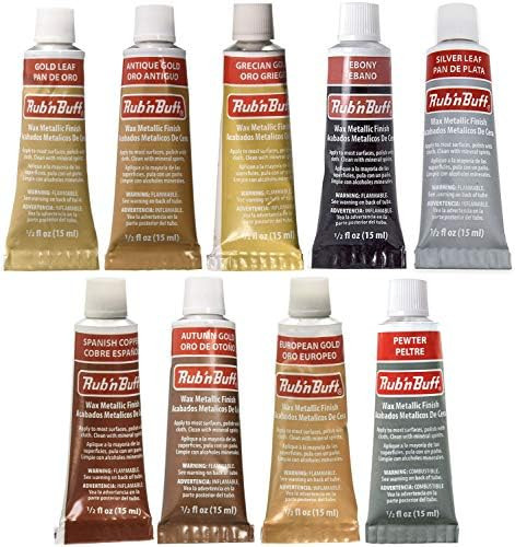 Amaco Rub 'N Buff Wax Metallic Finish, 9 Color Assortment (Gold Leaf, Antique Gold, Grecian Gold, Eb | Amazon (US)